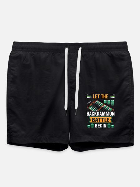 Backgammon Spiel - Badeshorts - Schwarz