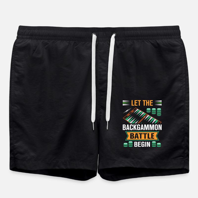 Backgammon Spiel - Badeshorts - Schwarz