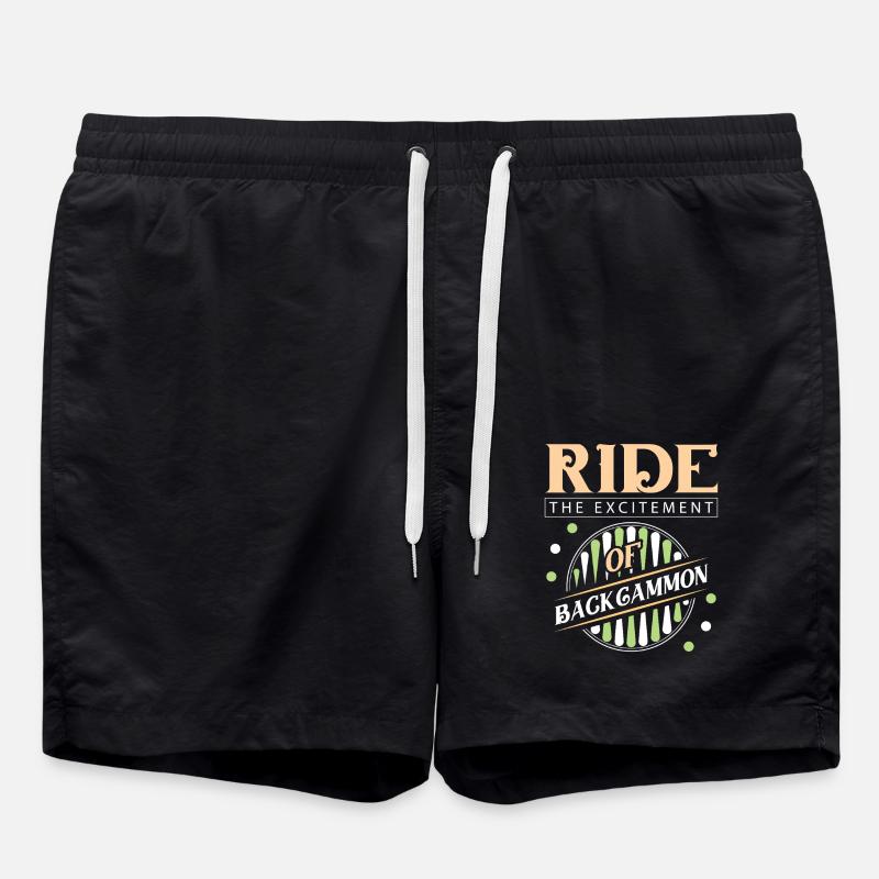 Backgammon Spiel - Badeshorts - Schwarz