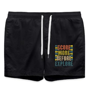 Backgammon Spiel - Badeshorts - Schwarz - Vorne - AI Model Male 185 light (185cm)