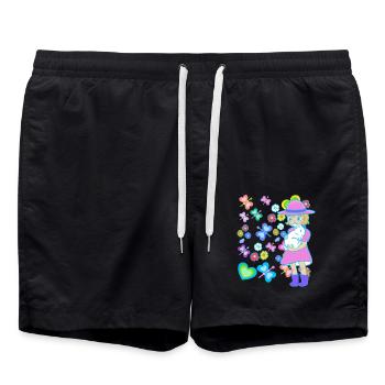 Easter Kids Child Bunny Rabbit Easter Bunny - Swim Trunks - black - Front - AI Model Male 185 light (185cm)