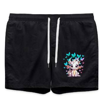 Dragon Dragon Papillons Enfants Enfant Bébé - Short de bain - noir - Devant - AI Model Male 185 light (185cm)