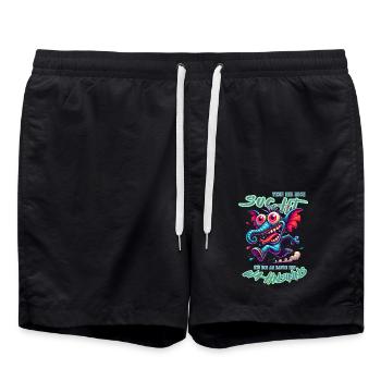 Wenn ihr mich sucht, ich bin am Rande des Wahnsinn - Badeshorts - Schwarz - Vorne - AI Model Male 185 light (185cm)