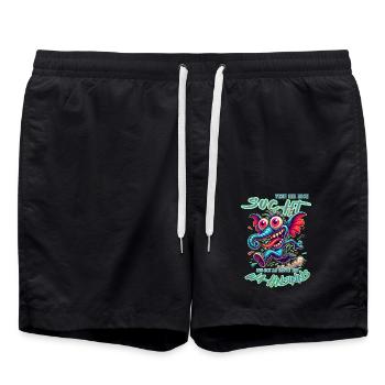 Wenn ihr mich sucht, ich bin am Rande des Wahnsinn - Badeshorts - Schwarz - Vorne - AI Model Male 185 light (185cm)