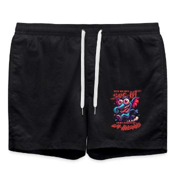 Wenn ihr mich sucht, ich bin am Rande des Wahnsinn - Badeshorts - Schwarz - Vorne - AI Model Male 185 light (185cm)