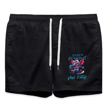 Better crazy than one of you – elephant - Swim Trunks - black - Front - AI Model Male 185 light (185cm)
