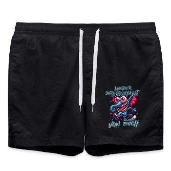 Better crazy than one of you – elephant - Swim Trunks - black - Front - AI Model Male 185 light (185cm)