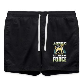 Jagd Mit Labrador - Badeshorts - Schwarz - Vorne - AI Model Male 185 light (185cm)