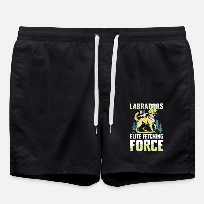 Hunting with Labrador - Swim Trunks - black