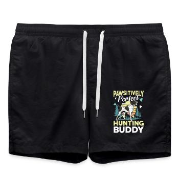 Duck hunters shoot heavier loads flag - Swim Trunks - black - Front - AI Model Male 185 light (185cm)