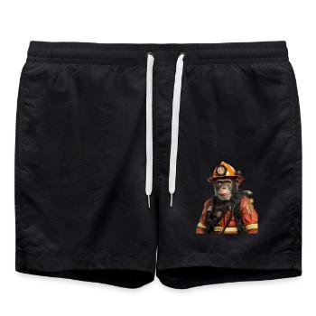 Schimpanse - Badeshorts - Schwarz - Vorne - AI Model Male 185 light (185cm)