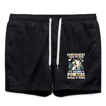Chasseur avec son chien de chasse - Short de bain - noir - Devant - AI Model Male 185 light (185cm)
