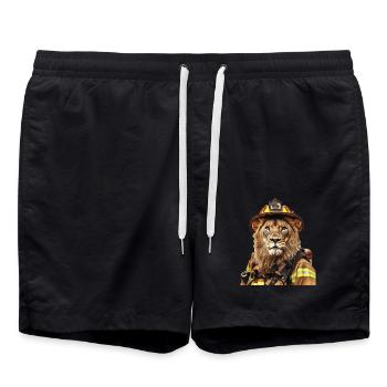 Löwe - Badeshorts - Schwarz - Vorne - AI Model Male 185 light (185cm)