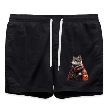 Wolf - Badeshorts - Schwarz - Vorne - AI Model Male 185 light (185cm)