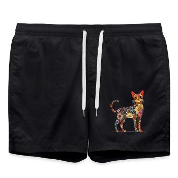 Abessinier - Badeshorts - Schwarz - Vorne - AI Model Male 185 light (185cm)