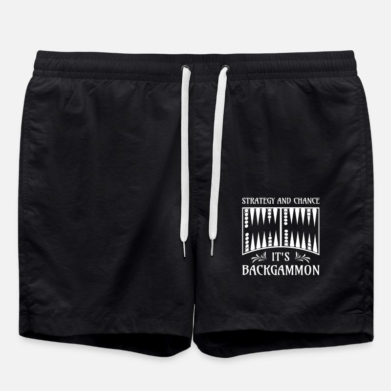 Backgammon Spiel - Badeshorts - Schwarz