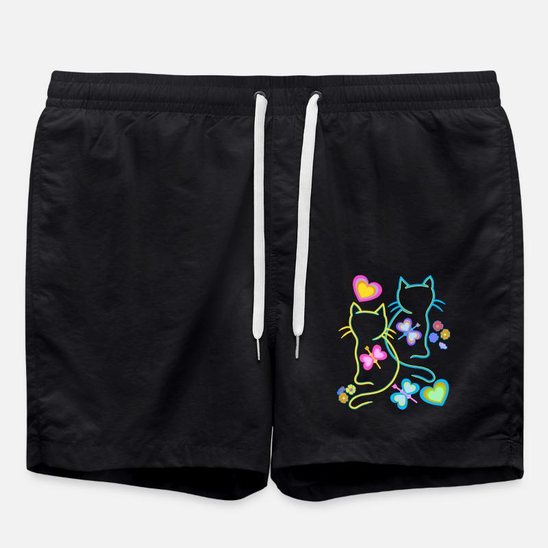 Été Chats Chat Enfants Enfant - Short de bain - noir