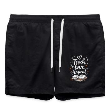 Teach Love Repeat – Teacher Educator Education School - Swim Trunks - black - Front - AI Model Male 185 light (185cm)