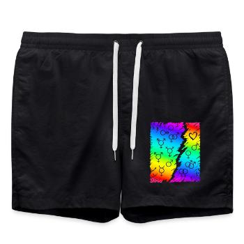 LGBT LGBTQ Drapeau arc-en-ciel - Short de bain - noir - Devant - AI Model Male 185 light (185cm)