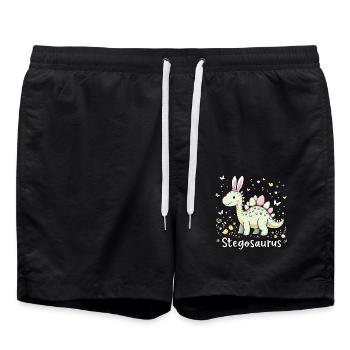 Stegosaurus - Swim Trunks - black - Front - AI Model Male 185 light (185cm)