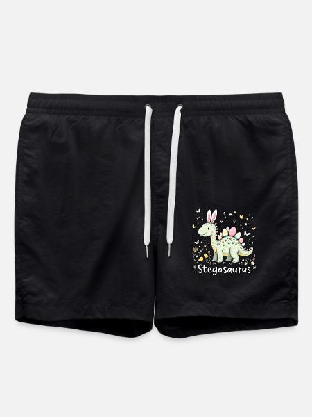 Stegosaurus - Swim Trunks - black