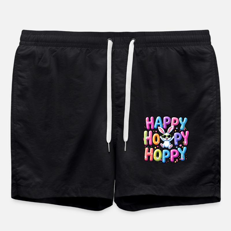 Happy Hoppy Hoppy - Swim Trunks - black
