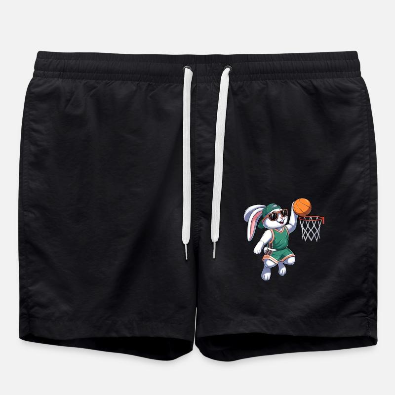 Basket Bunny Easter - Swim Trunks - black