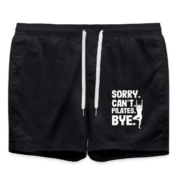 Pilates Sorry Can't Pilates Bye - Swim Trunks - black - Front - AI Model Male 185 light (185cm)