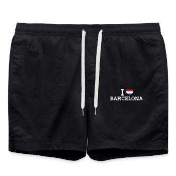 J’aime Barcelone Cool Wrong Flag Pays-Bas Coeur - Short de bain - noir - Devant - AI Model Male 185 light (185cm)