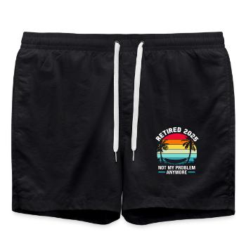 Pension 2025 Retirement 2025 Pensioner Pensioner Pensioner - Swim Trunks - black - Front - AI Model Male 185 light (185cm)