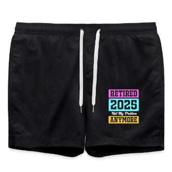 Pension 2025 Retirement 2025 Pensioner Pensioner Pensioner - Swim Trunks - black - Front - AI Model Male 185 light (185cm)