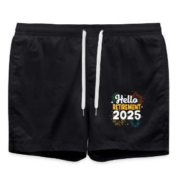 Retirement 2025 Pensioner Pension Pensioner - Swim Trunks - black - Front - AI Model Male 185 light (185cm)