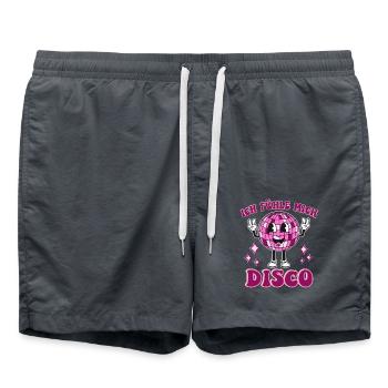 Ich Fühl Mich Disco Party Feiern Disco Tanzen Gehe - Badeshorts - Anthrazit - Vorne - AI Model Male 185 light (185cm)