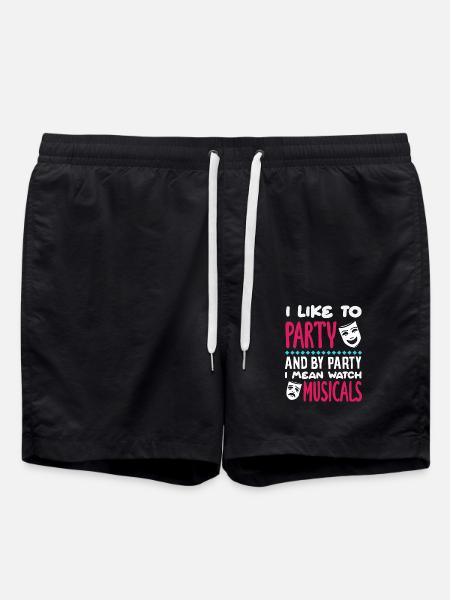 Musical Liebhaber Party Musicals Zitat - Badeshorts - Schwarz