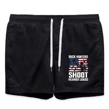 Duck hunters shoot heavier loads flag - Swim Trunks - black - Front - AI Model Male 185 light (185cm)