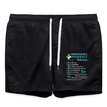 10 Reason To Be With A Pharmacy Technician - Swim Trunks - black - Front - AI Model Male 185 light (185cm)