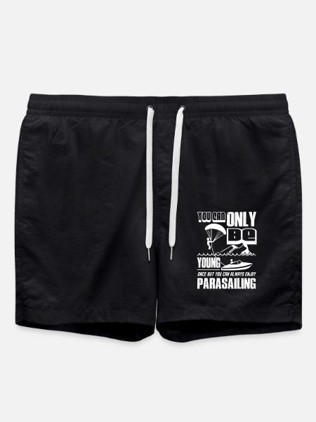 You Can Always Enjoy Parasailing - Swim Trunks - black
