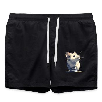 Mäuse Maus - Badeshorts - Schwarz - Vorne - AI Model Male 185 light (185cm)