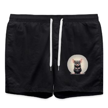 Mäuse Maus - Badeshorts - Schwarz - Vorne - AI Model Male 185 light (185cm)