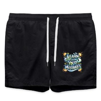 Apprenez de vos erreurs avec un style inspirant - Short de bain - noir - Devant - AI Model Male 185 light (185cm)