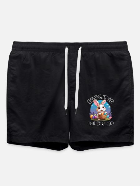 Eggcited for Easter - Swim Trunks - black