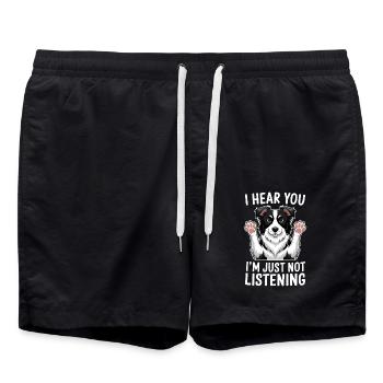 Border Collie disant drôle Border Collie cadeau - Short de bain - noir - Devant - AI Model Male 185 light (185cm)