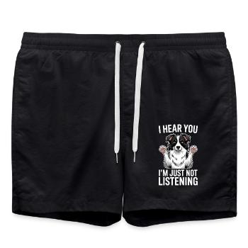 Border Collie disant drôle Border Collie cadeau - Short de bain - noir - Devant - AI Model Male 185 light (185cm)