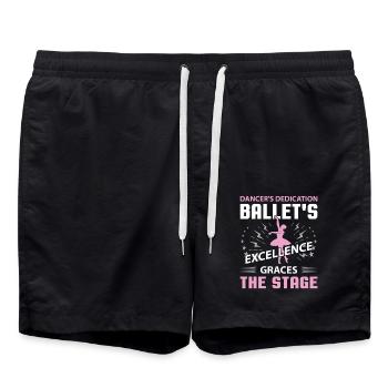 Ballerina Ballett mädchen - Badeshorts - Schwarz - Vorne - AI Model Male 185 light (185cm)
