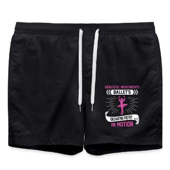 Ballerina Ballett mädchen - Badeshorts - Schwarz - Vorne - AI Model Male 185 light (185cm)