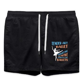 Ballerina Ballett mädchen - Badeshorts - Schwarz - Vorne - AI Model Male 185 light (185cm)
