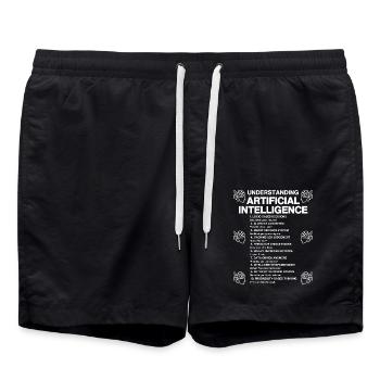 Understanding Artificial Intelligence – AI Humor - Swim Trunks - black - Front - AI Model Male 185 light (185cm)
