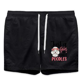 Just A Girl Who Loves Poodles - Badeshorts - Schwarz - Vorne - AI Model Male 185 light (185cm)