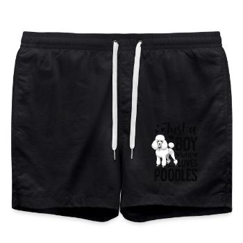 Just A Boy Who Loves Poodles - Badeshorts - Schwarz - Vorne - AI Model Male 185 light (185cm)