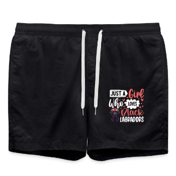 Juste une fille qui aime les labradors noirs - Short de bain - noir - Devant - AI Model Male 185 light (185cm)
